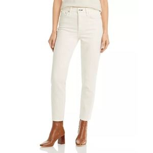 Rag & Bone Nina High Rise Ankle Slim Straight Cigarette Jeans Ecru